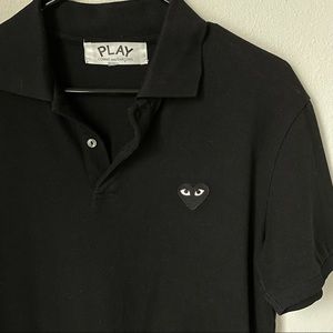Black Comme Des Garçons Embroided Polo (S)